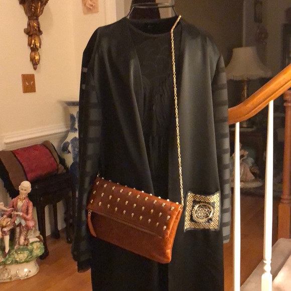 GIANNI BINI Fold Over Tan clutch/ crossbody purse - Picture 5 of 7